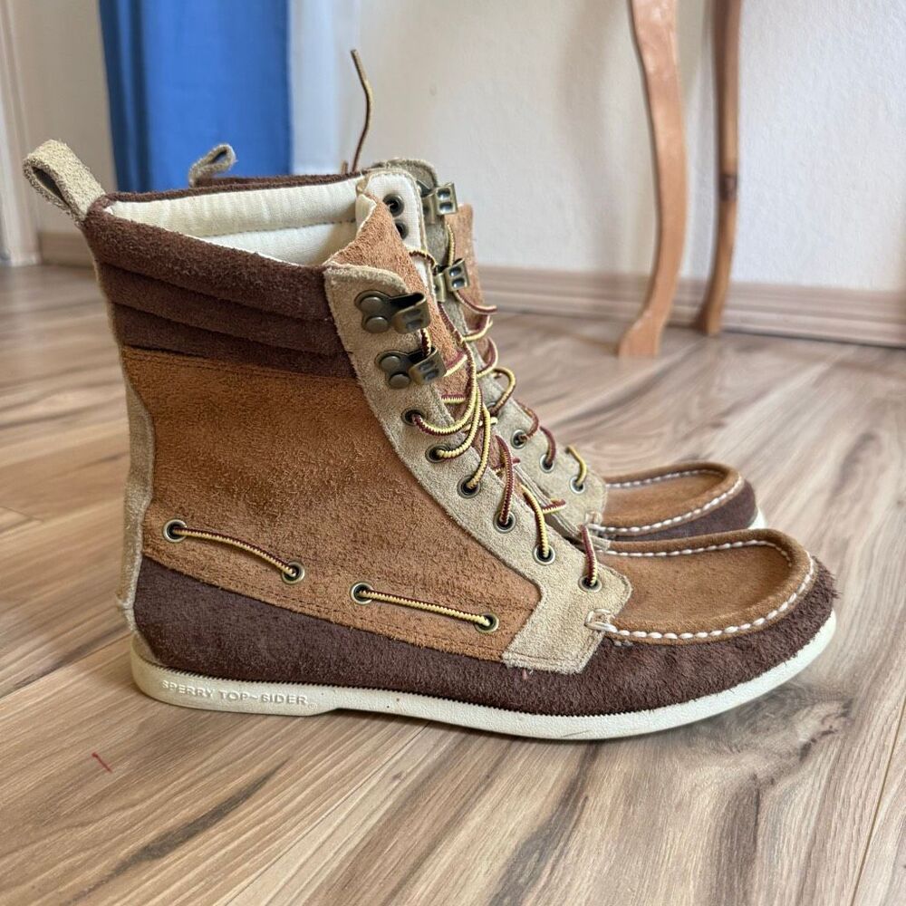 Sperry x Band of Outsiders Men’s Tan High Top Lace Up Sneaker Boat Shoes Size 10